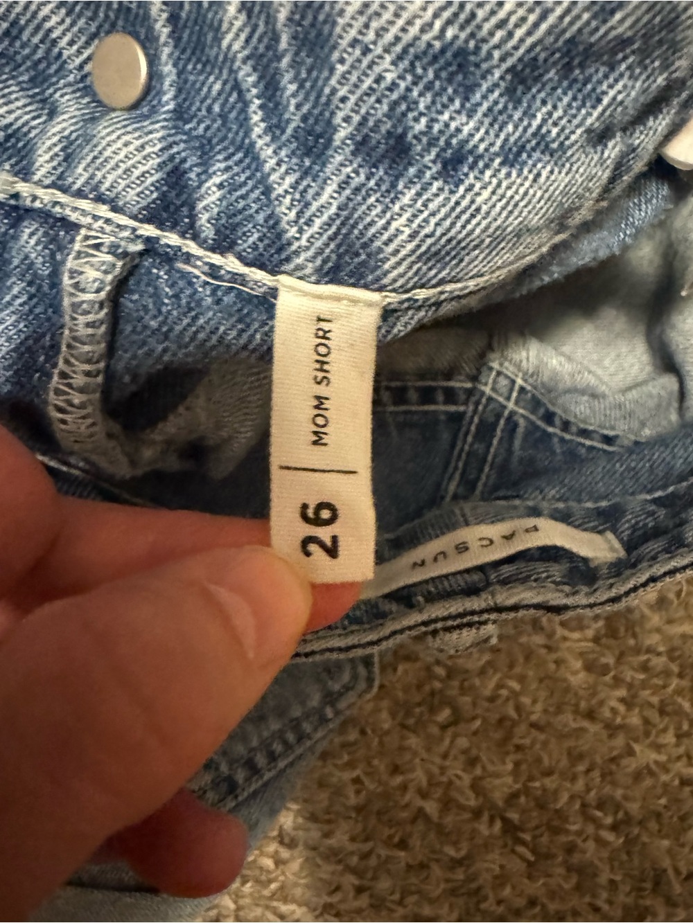 PacSun Two-Tone Light and Medium wash Denim Mom Shorts - Picture 3 of 8